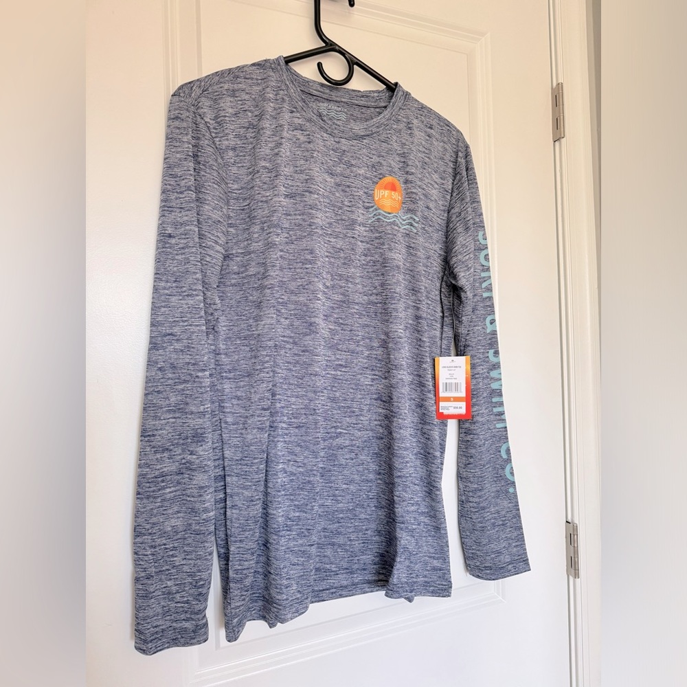 Surf & Swim Co. Men's Quick Dry UPF 50+ Blue Long Sleeve Swim Tee (Size: S)